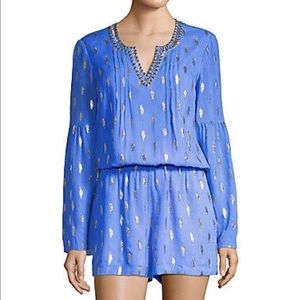 Lilly Pulitzer Blue and Silver Jumpsuit